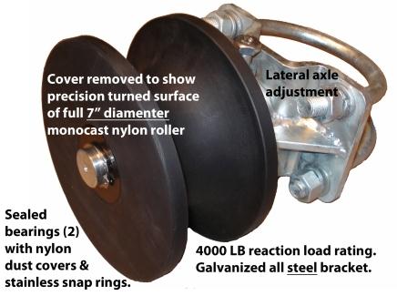 round nylon cantilever roller assembly